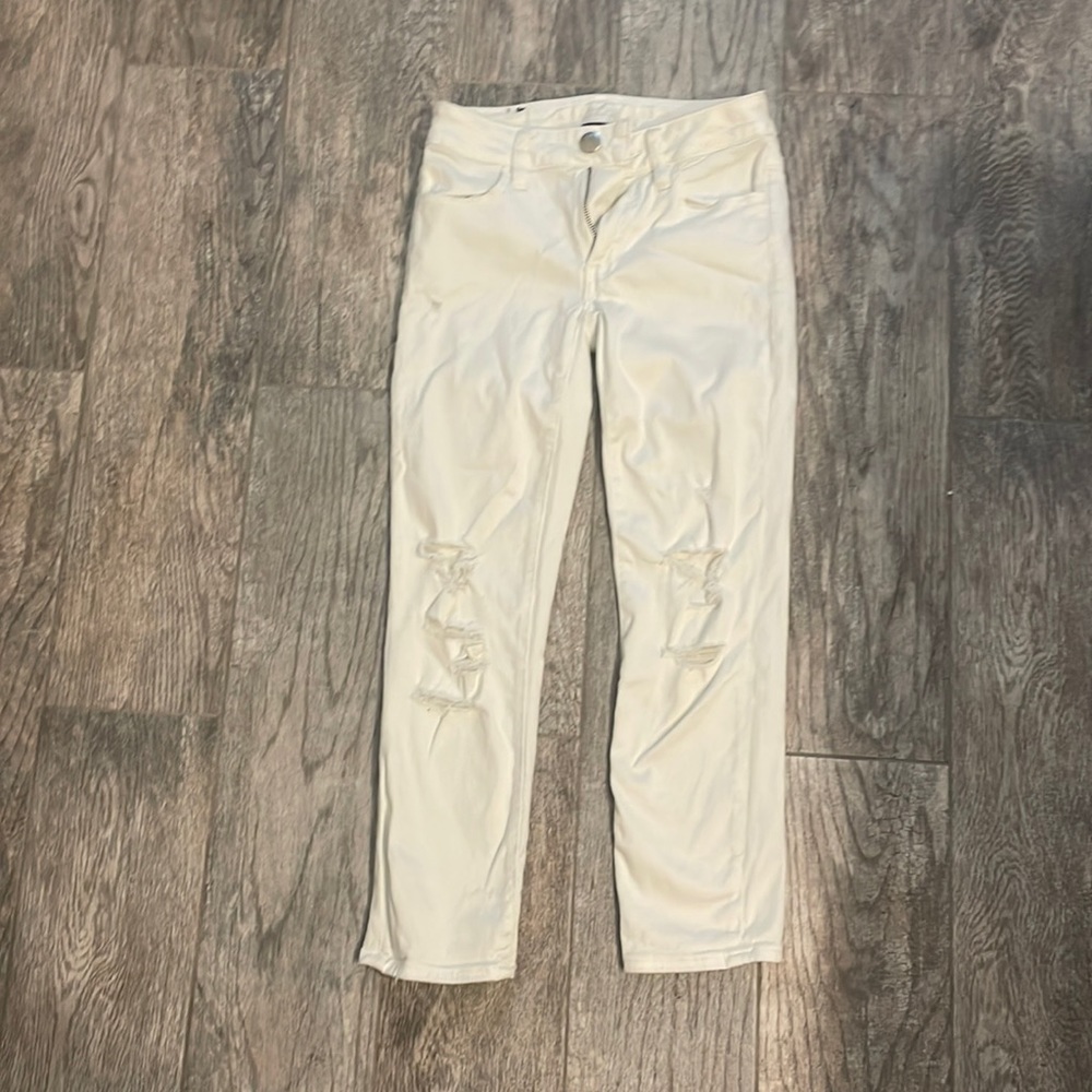 NWOT AEO white jegging crop 0